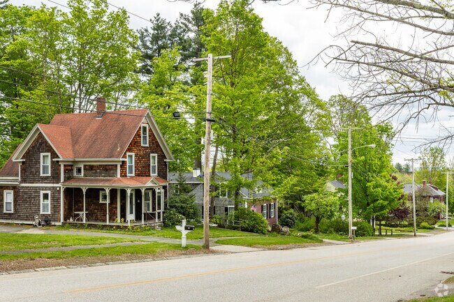Historic homes line the quiet streets of Petersham.