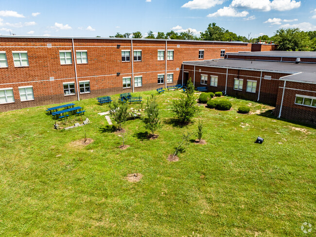 The courtyard of Thurgood Marshall Middle School.