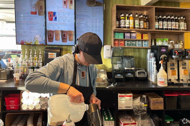 Come to Bigby Coffee in Northwood for a lovely cappucino.