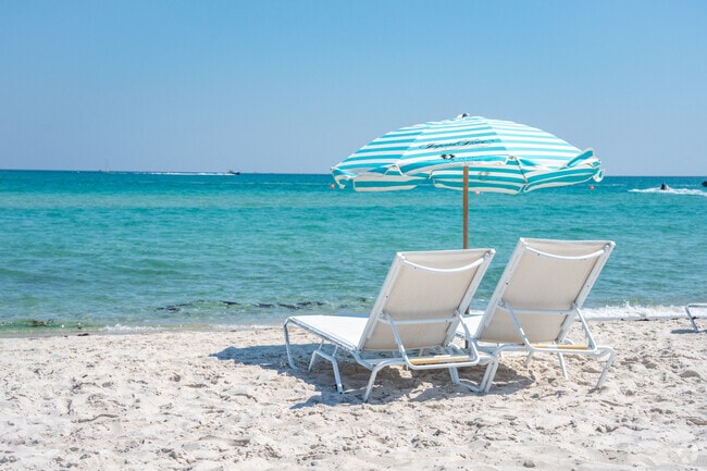 Many areas of the beach in Oceanfront offer chair and umbrella rentals.
