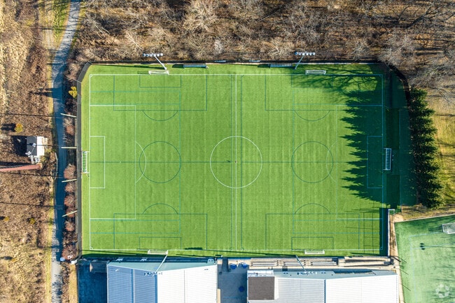 YSC Academy's outdoor field is a professional quality, artificial-turf soccer pitch.