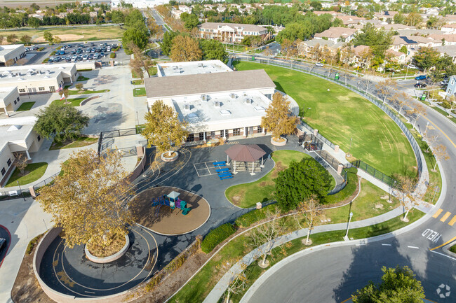 A view of the Cal Aero Preserve Academy buildings from the street.