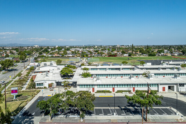 An aerial view of the classrooms at Corvallis Middle School in Norwalk.
