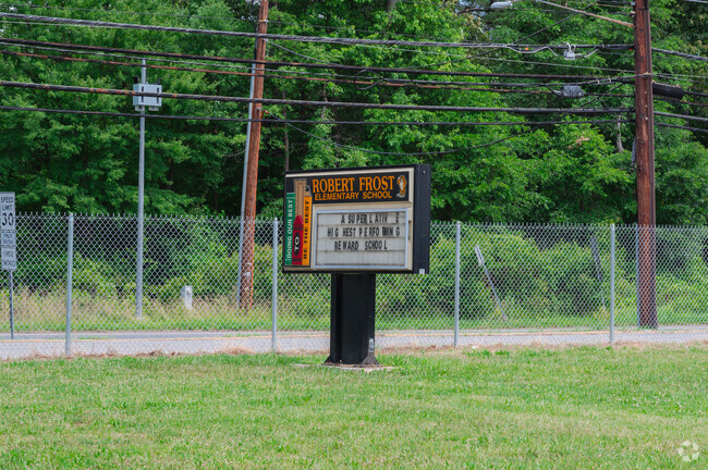 Sign for Robert Frost Elementary School in Greenbelt.
