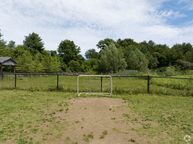 A soccer net to kick balls around and play at Muddy Brook.