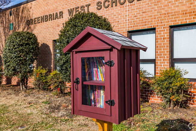 Greenbriar West Elementary School students can check out the free little library for a new book.