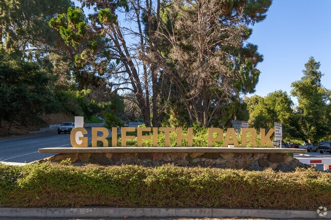 Spotting the iconic Griffith Park sign near Rancho Adjacent.