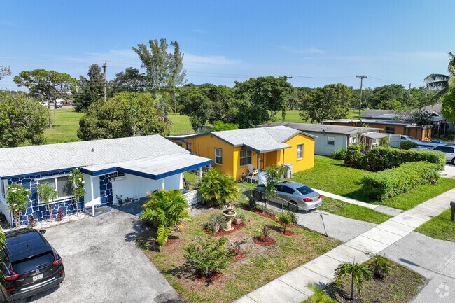 Colorful ranch-style homes line the streets in Northwest Pompano.