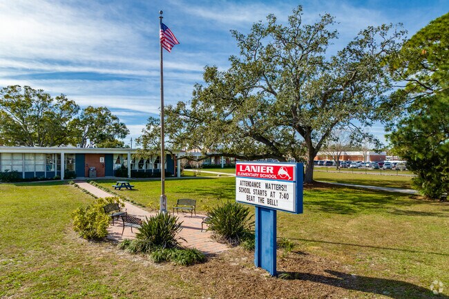 Lanier Elementary School serves the Sun Bay South community of Tampa, Florida.