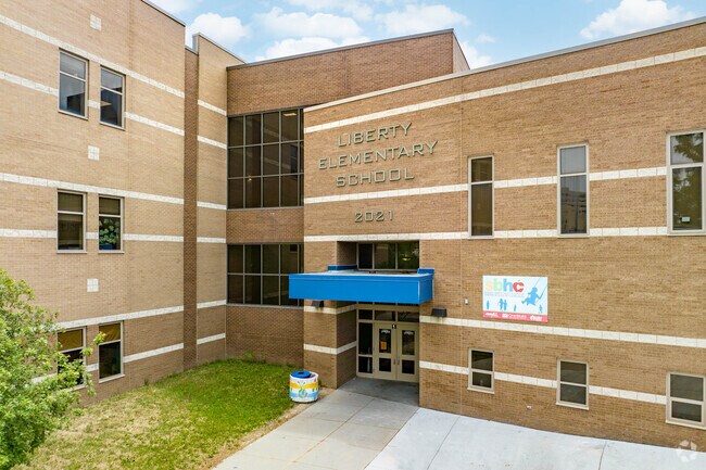 Liberty Elementary School can be found near downtown Omaha.