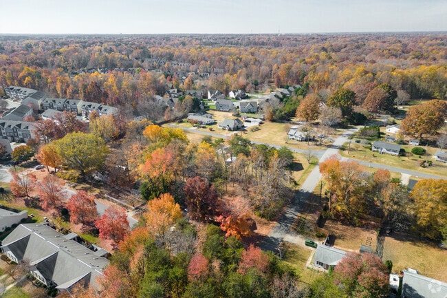 An aerial view of the beautiful neighborhood of Spicewood.