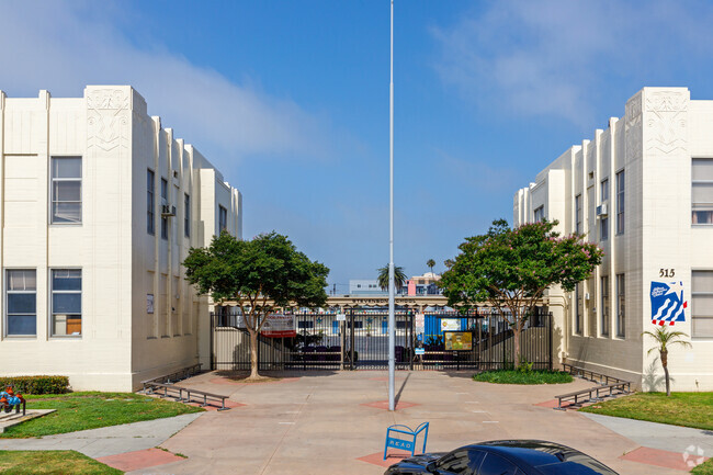 Main entrance to Stevenson Elementary School.