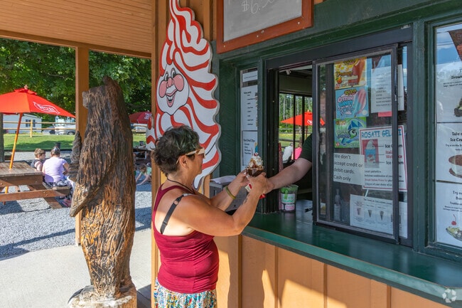 Stop by Bon’s Ice Cream for sweet treats after exploring Lake Luzerne’s town center.