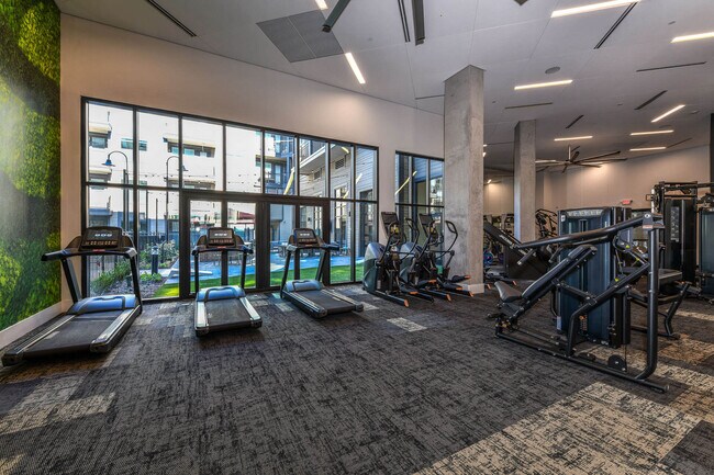 Our fitness center is complete with free weights and cardio machines.