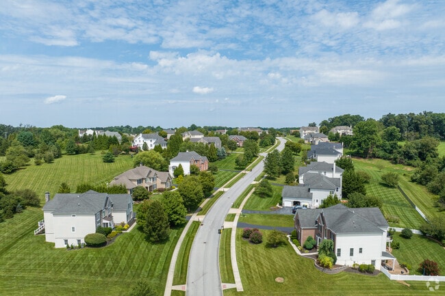 Large modern colonial homes on expansive lots line East Fallowfield in Coatesville.