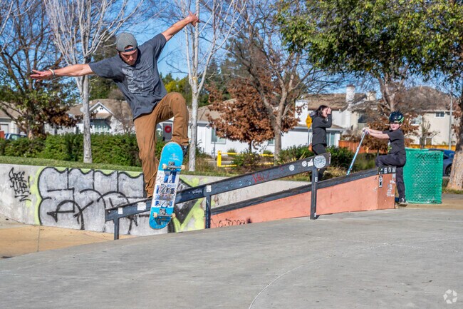 The skate park at Derr-Okamoto Community Park is ready to be shredded on, located 20 minutes from Wilton.