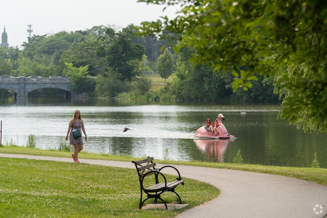 Cold Springs residents can use nearby Hoyt Lake to paddle in pink flamingo boats.