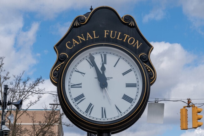 In downtown Canal Fulton, a clock serves as a reminder for residents that lunchtime is approaching.