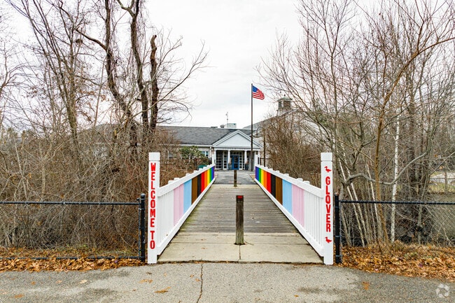 Students get a cheery welcome at Glover Elementary School.