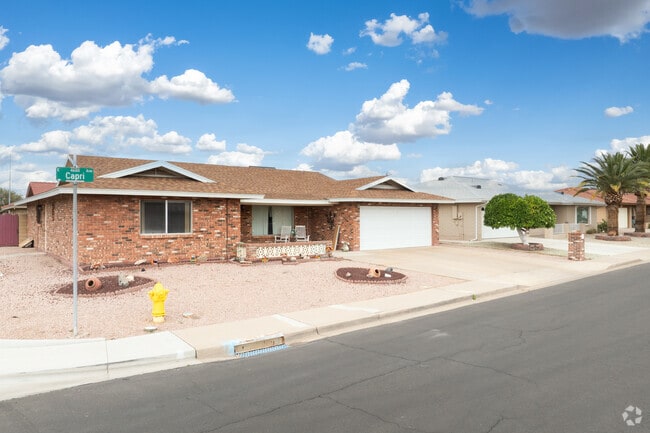 Most homes in Sunland Village are ranch-style with a brick facade.