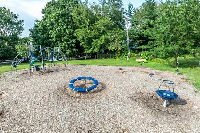 Modern playground equipment makes recess time fun.