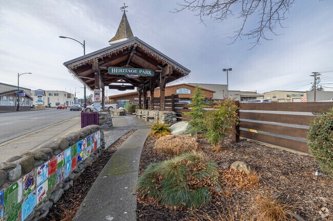 Check out the tile art while you wait for the bus in Sequim WA.