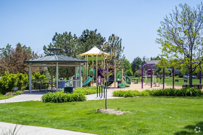 Crofton Park in Lower Broomfield has a playground, a pavilion with picnic tables, and a green space.