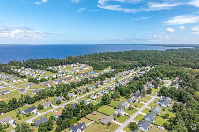 The Neuse River bordering the Havelock city area is visible from above the Cherry Branch neighborhood.