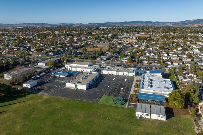 Cleo Gordon Elementary School offers a sprawling campus when viewed from above.