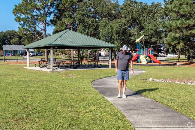 You can enjoy at leisurely stroll on the walkway at Monterey Heights Park.