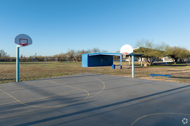 A large basketball court provides plenty of fun at Collier Elementary School.