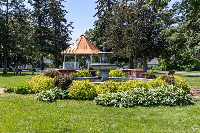 Woodbury Park in Saint Francis has a beautifully landscaped garden.