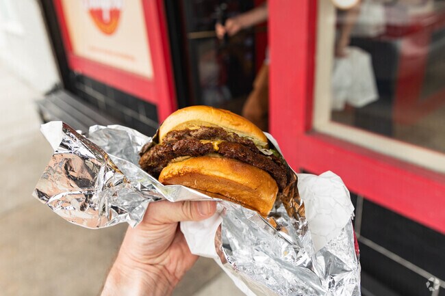 The Double Slay Burger is just one of the delicious food options available at Slay Burger.