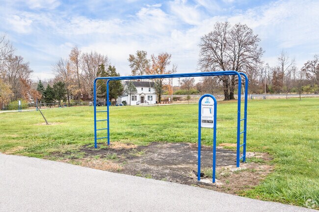 Dickman Park in Baden has several exercise stations along a paved running path.