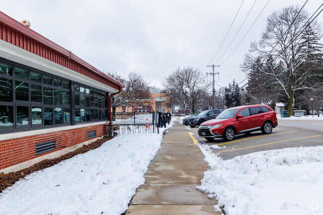 Winfield Primary School offers a parking lot along Beecher Ave.
