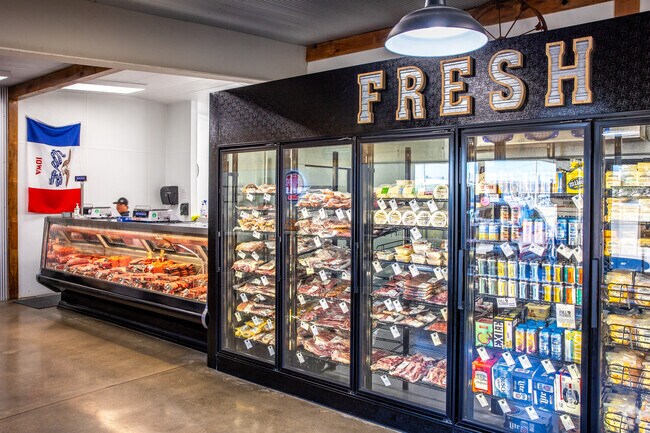 The local butcher shop, Rustic Cuts, serves classic and exotic cuts of meats and seafood.