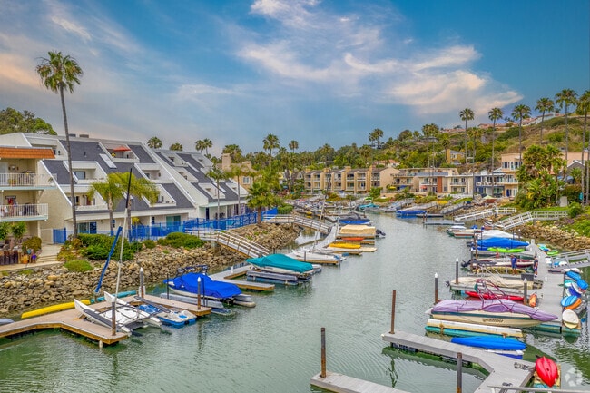 Some homes and condos are found along the water with boat slip slots available in Carlsbad.