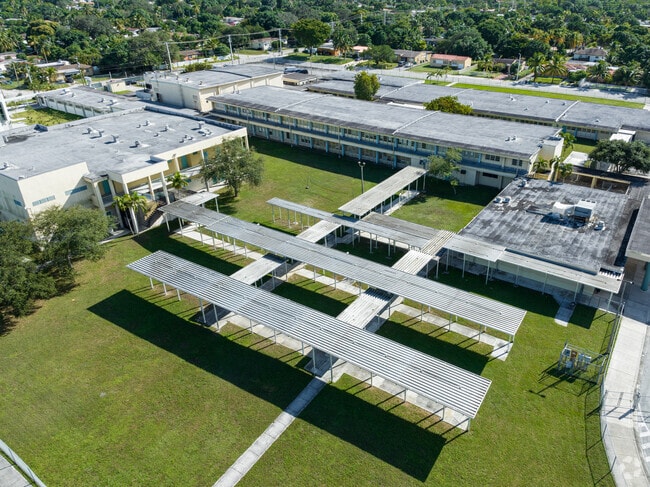 An aerial view of the Thomas Jefferson Middle School.