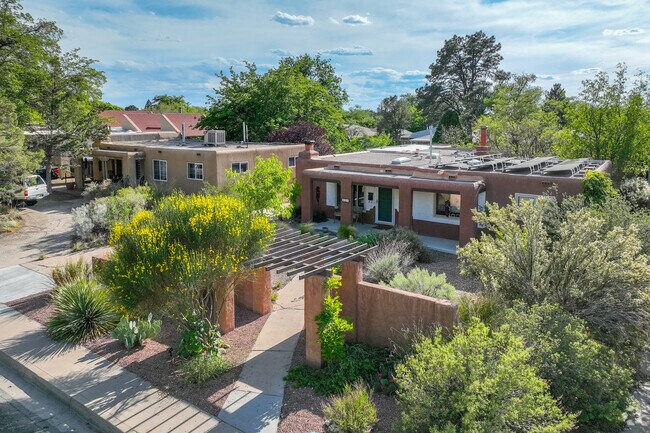Pueblo style homes are scattered around the neighborhood of Pueblo Alto.