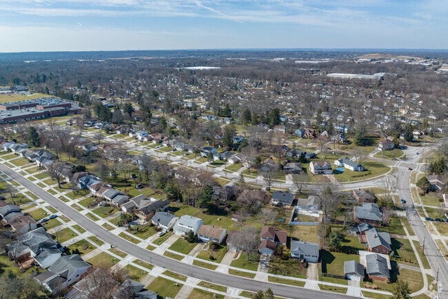 Aerial Neighborhood Homes in Solon Ohio.
