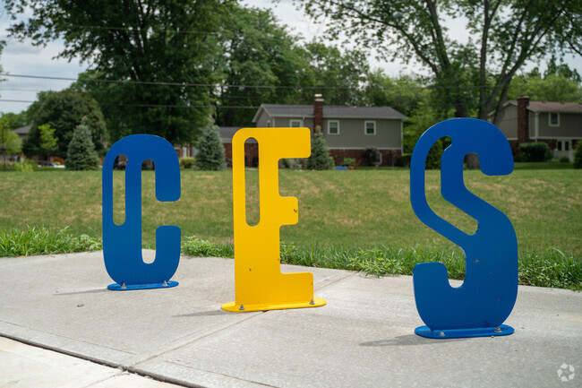 Carmel Elementary School has themed bike racks in Downtown Carmel.