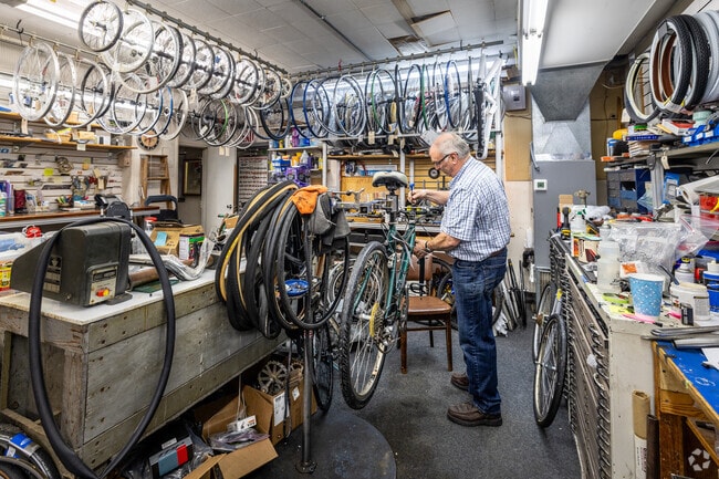his craftsman at Dillonvale's Jim's Bicycle Shop has been repairing bikes for over 40 years.