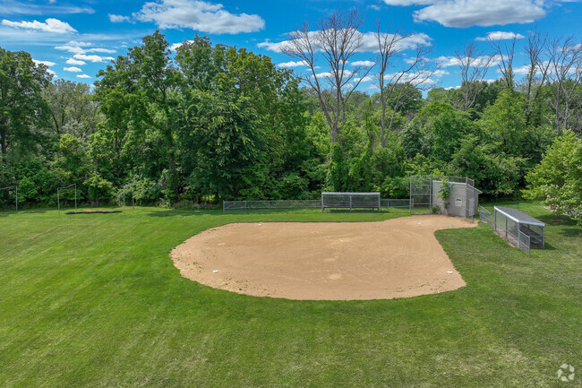 Students can play catch on the Woodland Elementary baseball field.