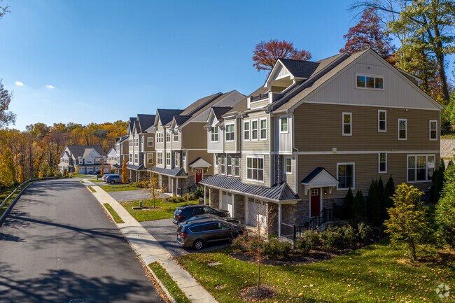 Find three story townhomes with garages nestled in treelines in Boothwyn.