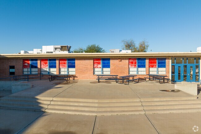 Booth-Fickett has various courtyards for students to hang out in.