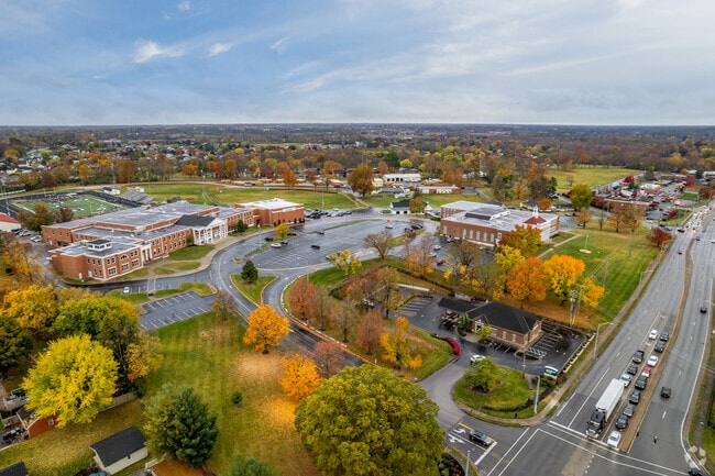 Bourbon County High School has a large campus with multiple buildings.