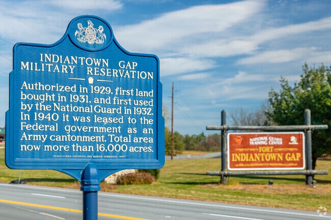 Fort Indiantown Gap is a National Guard Training Center bordering East Hanover.