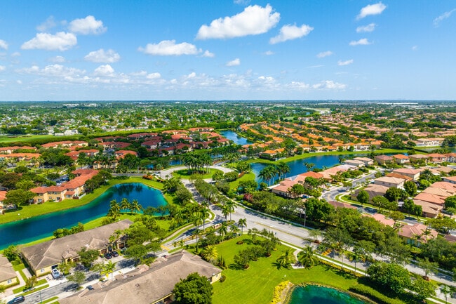 Aerial overview of the Waterstone gated community.