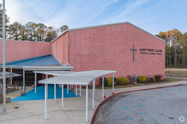 St. Peter Claver Regional Catholic School sits behind Saints Peter and Paul Catholic Church.