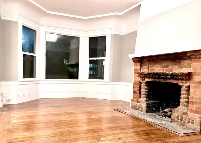 Living room with bay window